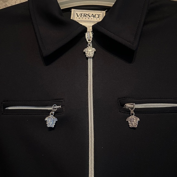 Rare Vintage, Versace intensive Black Medusa one piece, long sleeve bodysuit. - Picture 2 of 16